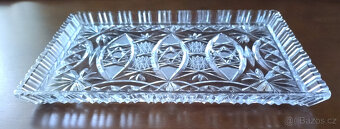 obdélný skleněný tác, podnos – broušený český křišťál - 2