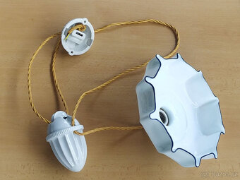 Starý stahovací lustr / stahovačka - modrá linka - 2