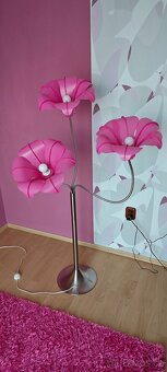 Stojací Lampa světlo koberec růžová barva - 2
