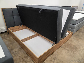 Nová boxspring postel LOLLI 7 180x200 cm tmavě šedá - 2