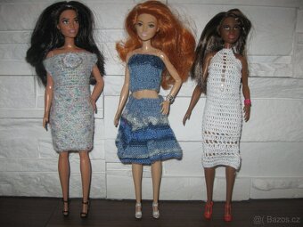 L sada 3 moderních pletených šatů na barbie - 2