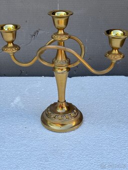 Mosazný tříramenný svícen – elegantní kousek - 2