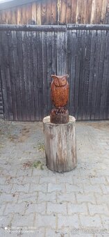 Zahradní dekorace sova motorovou pilou - 2