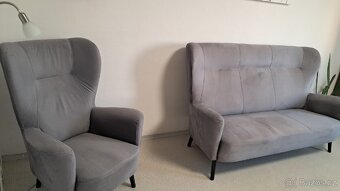 Troj sedak a křeslo šede barvi - 2