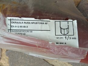 Svodová/Okapová Roura 9cm, 4m, červená barva - 2 kusy - 2