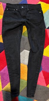 LEVIS SLIM PÁNSKÉ BLACK DŽÍNY W 34 L 34 - 2