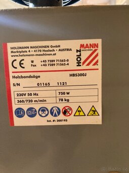 Holzmann HBS300J - pásová pila - 2
