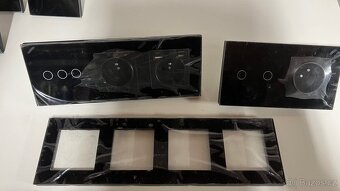 Dotykové vypínače a zásuvky – černé sklo (nové, nepoužité) - 2