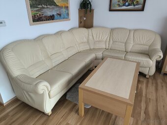 Kožená rohová sedací souprava - 2