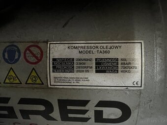 olejový kompresor s nádrží o objemu 50 litrů - 2