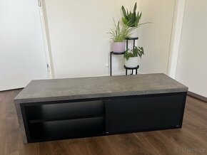 TV stolek TEMAHOME, betonově šedý, 203 x 35 cm - 2
