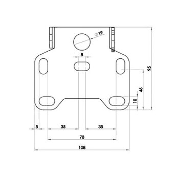 Držák SPZ nastavitelný, černý - 2