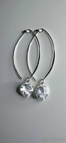 Stříbrné náušnice (925/1000) srdíčko - 2