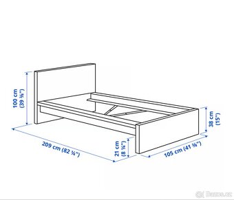 Postel IKEA Malm 90×200 cm - 2