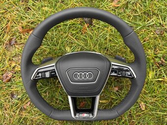 AUDI S volant A6 C8 A8 SQ8 Q8 kozeny zkoseny perforovany - 2