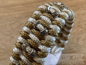 PARACORD náramek (17 cm) bronze - white - 2