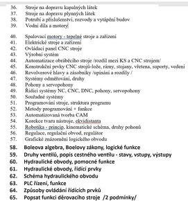 Zpracované maturitní okruhy - strojírenství, mechatronika - 2