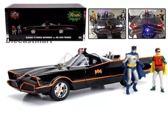 Batmobile 1/18 se svetly a figurkami Batman a Robin - 2