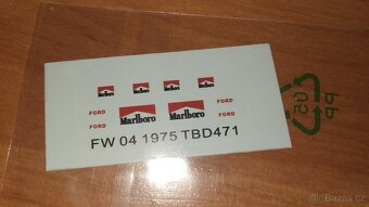 Obtisky Marlboro na modely Williams FW03/FW04 (1975) v 1:43 - 2