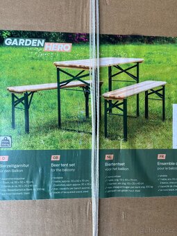 Prodám pivní set rozkládací 1x stůl, 2x lavice - 2