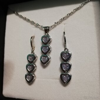 Sada stříbrná srdíčka - 2