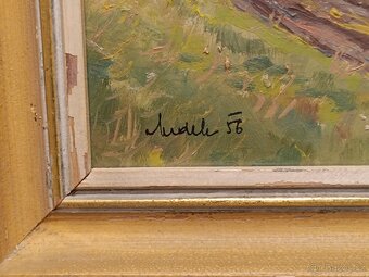 Obraz Jan Medek, Statek 1956 olej na desce 34x43 - 2