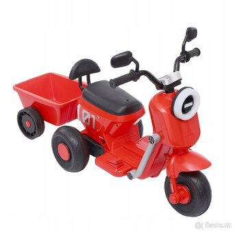 Elektrická motorka pro děti červené se zadní lžící - 2