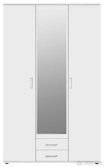 Nová šatní skříň, bílá, 120 cm šířka. - 2