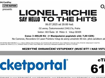 LIONEL RICHIE - SAY HELLO TO THE HITS TOUR - 2