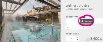 Wellness dárkový voucher Infinit Sen (Senohraby) - 2x osoba - 2