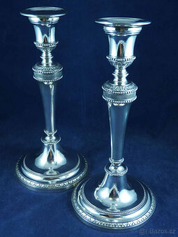 SPECIÁLNÍ ANTIKOUTNÍ STŘÍBRNÉ SVÍCNY, PÁR, AUGSBURG, CCA 180 - 2