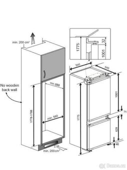 Vestavěná kombinovaná lednice - 2