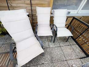 3 balkonové/zahradní židle s potahy - 2