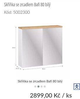 Zrcadlová skříňka 80 cm - 2