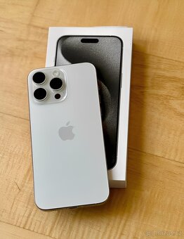 iPhone 15 Pro White Titanium BATERIE 100% TOP - 2