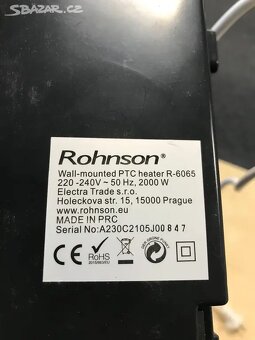 Keramické topidlo Rohnson R-6065 - 2