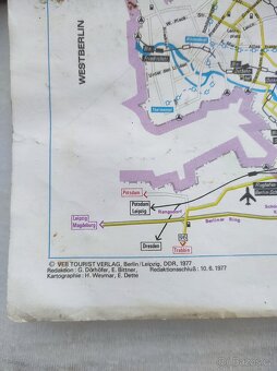 retro mapa Berlín DDR 1977 - 2