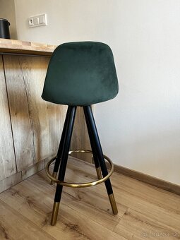 Barová židle tmavě zelená - 2