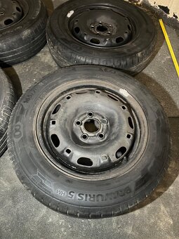 Plechové disky s pneu R14 Kola 5x100 VW - 2