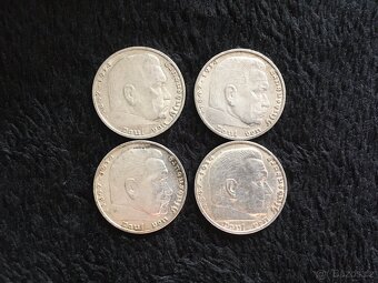 4 kusy 5 marek Třetí Říše Německo, každá mince jiná - 2