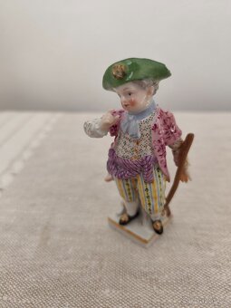 Meissen míšeň chlapec s palicou porcelánová soška - 2