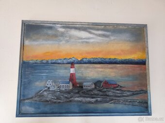 Obraz - maják - Norsko - 2