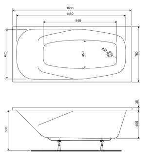 Hydromasážní vana Adéla 160/75 cm - 2