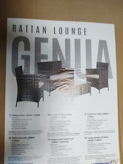Lounge sestava Genua polyratan 4dílná hnědá-nová - 2