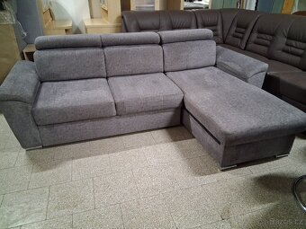 Sedačka rohová rozkládací šedivá - 2