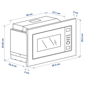 Vestavná mikrovlnná trouba IKEA VÄRMD - černá - 2