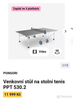 Pinpongovy stul venkovni - 2