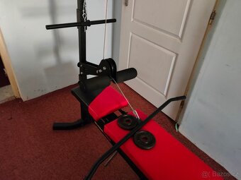 Vybavena posilovací lavice, kladky,, 360kg, polohovací - 2