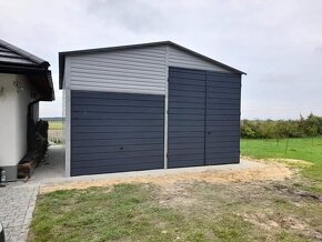 Plechová garáž, hala, sklad 6x8m. - 2