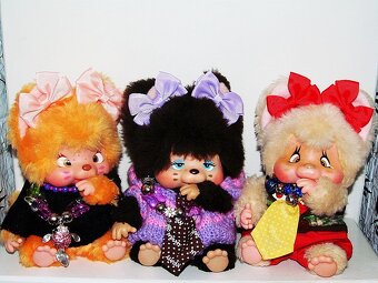 Mončičák mončičáci, monchhichi vzácná Nyamy koťata 3 druhy - 2